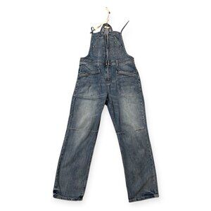 Pilcro Anthropologie The Painters Jumpsuit Sz 29 Blue Denim Zip Front Pockets